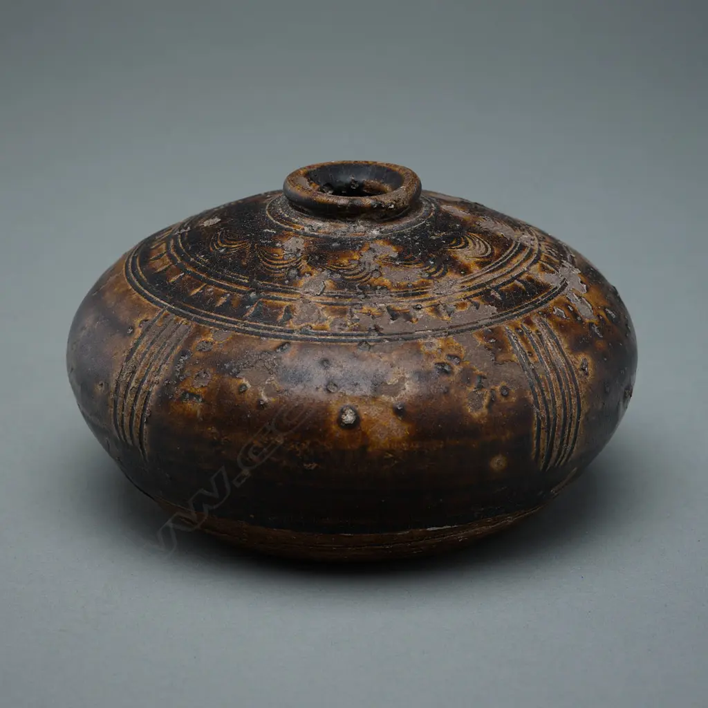 #Stoneware bottle – Khmer – c.11thC Image 1++